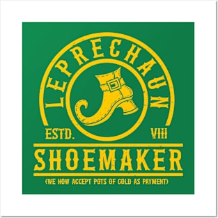 Leprechaun Shoemaker (Gold) Posters and Art